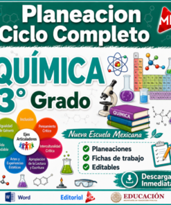 Planeaciones Química 3° Grado Secundaria PAQUETE (Ciclo Escolar 2026 – 2027) + Fichas de Trabajo