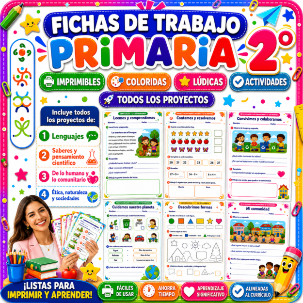 Fichas de trabajo PRIMARIA 2° Grado TODOS LOS PROYECTOS (IMPRIMIBLES) 1 Fichas de trabajo PRIMARIA 2° Grado TODOS LOS PROYECTOS (IMPRIMIBLES)