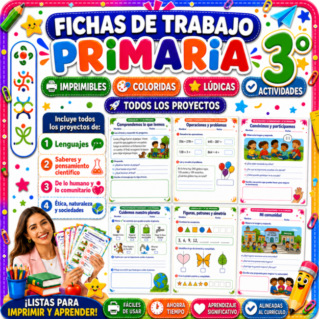 Fichas de trabajo PRIMARIA 3° Grado TODOS LOS PROYECTOS (IMPRIMIBLES) 1 Fichas de trabajo PRIMARIA 3° Grado TODOS LOS PROYECTOS (IMPRIMIBLES)