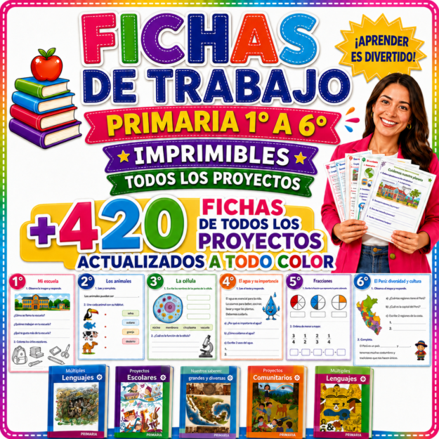 Fichas de trabajo PRIMARIA 1° a 6° Grado | TODOS LOS PROYECTOS (IMPRIMIBLES) 1 Fichas de trabajo PRIMARIA 1° a 6° Grado | TODOS LOS PROYECTOS (IMPRIMIBLES)