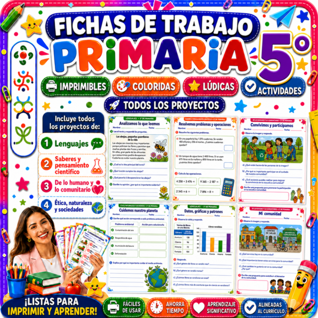 Fichas de trabajo PRIMARIA 5° Grado TODOS LOS PROYECTOS (IMPRIMIBLES) 1 Fichas de trabajo PRIMARIA 5° Grado TODOS LOS PROYECTOS (IMPRIMIBLES)