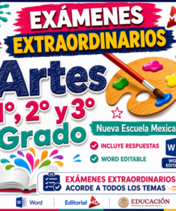 Examen Extraordinario Artes Secundaria 1°, 2° y 3° Grado NEM | Word Editable
