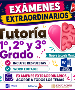 Examen Extraordinario Tutoría y Educación Socioemocional Secundaria 1°, 2° y 3° Grado NEM | Word Editable
