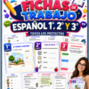 Fichas de trabajo ESPAÑOL SECUNDARIA 1°, 2° Y 3° Grado | TODOS LOS CONTENIDOS (IMPRIMIBLES)