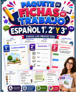 Fichas de trabajo ESPAÑOL SECUNDARIA 1°, 2° Y 3° Grado | TODOS LOS CONTENIDOS (IMPRIMIBLES)