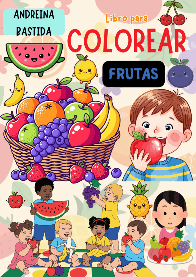 Libro de frutas para colorear 1 Libro de frutas para colorear