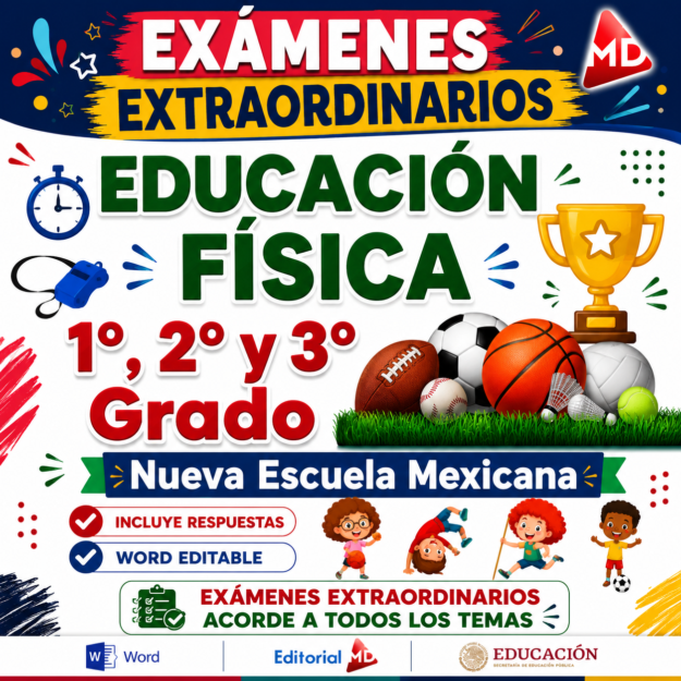 Examen Extraordinario Educación Física Secundaria 1°, 2° y 3° Grado NEM | Word Editable 1 Examen Extraordinario Educación Física Secundaria 1°, 2° y 3° Grado NEM | Word Editable