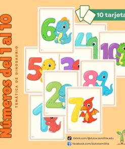 .Tarjetas Dino 1 al 10 - Apoyo Visual