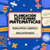 PLANEACION MATEMATICAS SECUNDARIA SEGUNDO GRADO SEPTIEMBRE