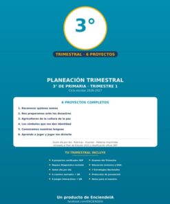 Planeación Trimestral Premium | 3.º de Primaria | Trimestre 1 | NEM 2026-2027 | Word 100 % Editable + PDF + Audios + Juegos Interactivos