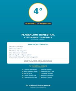Planeación Trimestral Premium | 4.º de Primaria | Trimestre 1 | NEM 2026-2027 | Word 100 % Editable + PDF + Audios + Juegos Interactivos