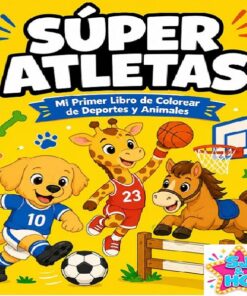Súper Atletas: Cuadernillo imprimible para colorear de Deportes y Animales (Preescolar y Primaria - NEM)