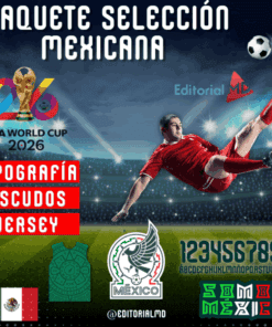 PAQUETE SELECCIÓN MEXICANA 2026 + Imágenes (fuente oficial editable)