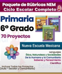 Paquete Rúbricas de Evaluación 6° Grado de Primaria 2026 NEM (Todos los Proyectos)
