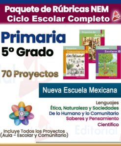 Paquete Rúbricas de Evaluación 5° Grado de Primaria 2026 NEM (Todos los Proyectos)