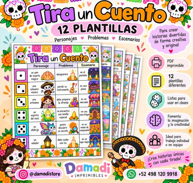Tira un cuento (día de muertos). 1 Tira un cuento (día de muertos).