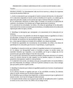 PAQUETE DE 6 EXAMENES PARA HORAS ADICIONALES, PROMOCION HORIZONTAL Y ADMISION