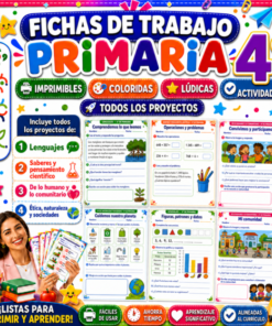 Fichas de trabajo PRIMARIA 4° Grado TODOS LOS PROYECTOS (IMPRIMIBLES)