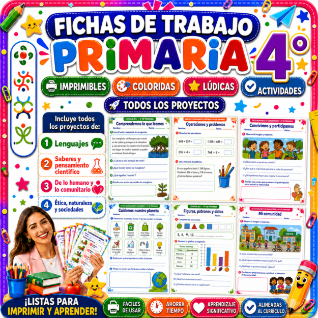 Fichas de trabajo PRIMARIA 4° Grado TODOS LOS PROYECTOS (IMPRIMIBLES) 1 Fichas de trabajo PRIMARIA 4° Grado TODOS LOS PROYECTOS (IMPRIMIBLES)