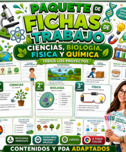 Fichas de trabajo CIENCIAS (Biología, Física, Química) SECUNDARIA 1°, 2° Y 3° Grado | TODOS LOS CONTENIDOS (IMPRIMIBLES)