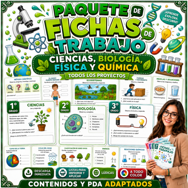 Fichas de trabajo CIENCIAS (Biología, Física, Química) SECUNDARIA 1°, 2° Y 3° Grado | TODOS LOS CONTENIDOS (IMPRIMIBLES) 1 Fichas de trabajo CIENCIAS (Biología, Física, Química) SECUNDARIA 1°, 2° Y 3° Grado | TODOS LOS CONTENIDOS (IMPRIMIBLES)
