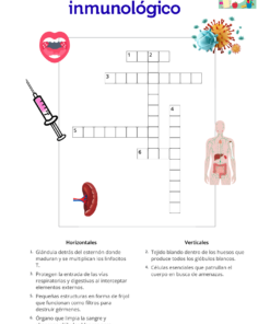 Proyecto: Una barrera en contra de las enfermedades, planeacion y actividades 6 crucigrama