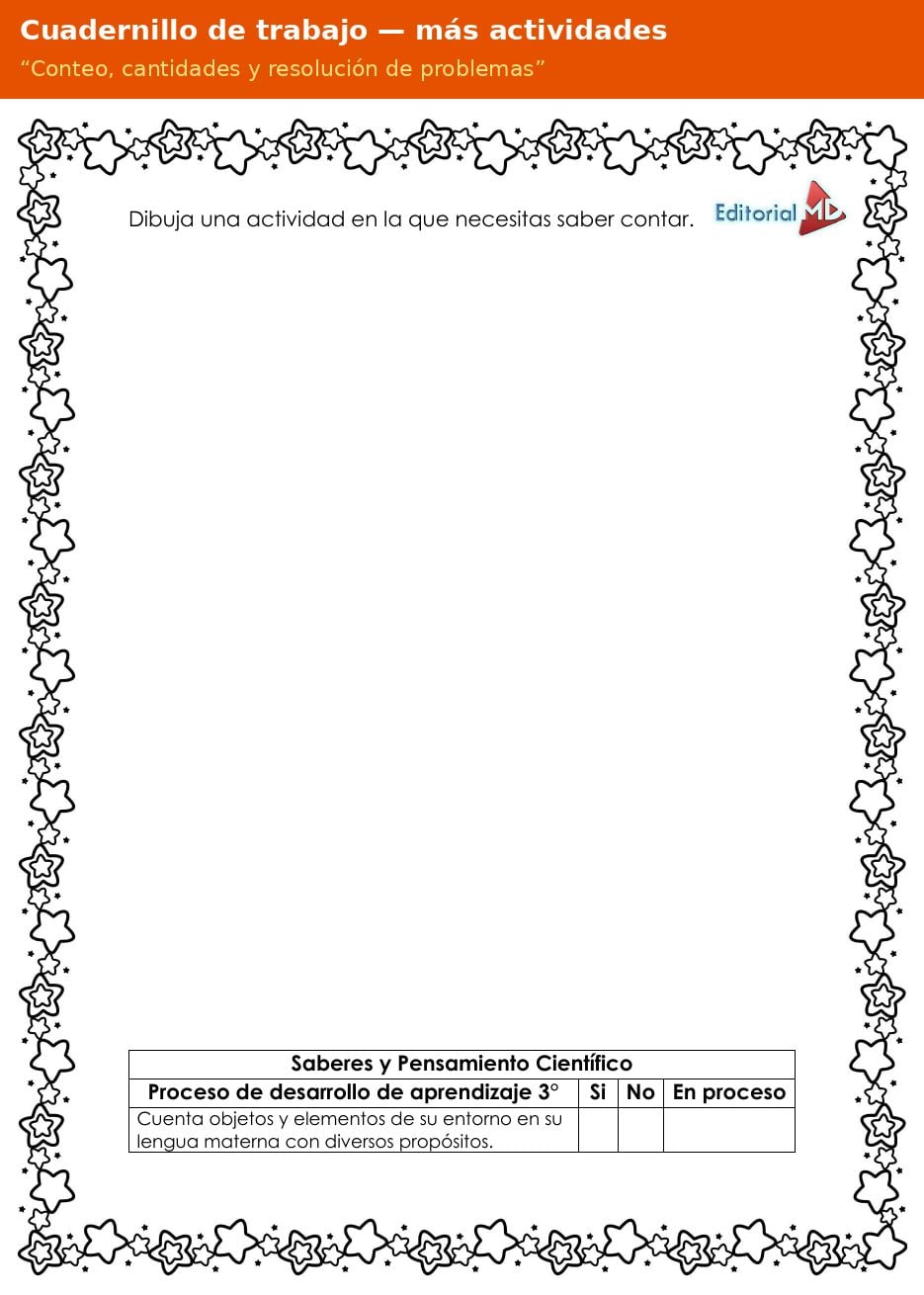 Planeación de Conteo para Preescolar: Cantidades y Resolución de Problemas 5 Actividades del cuadernillo de trabajo Conteo, cantidades y resolución de problemas para preescolar