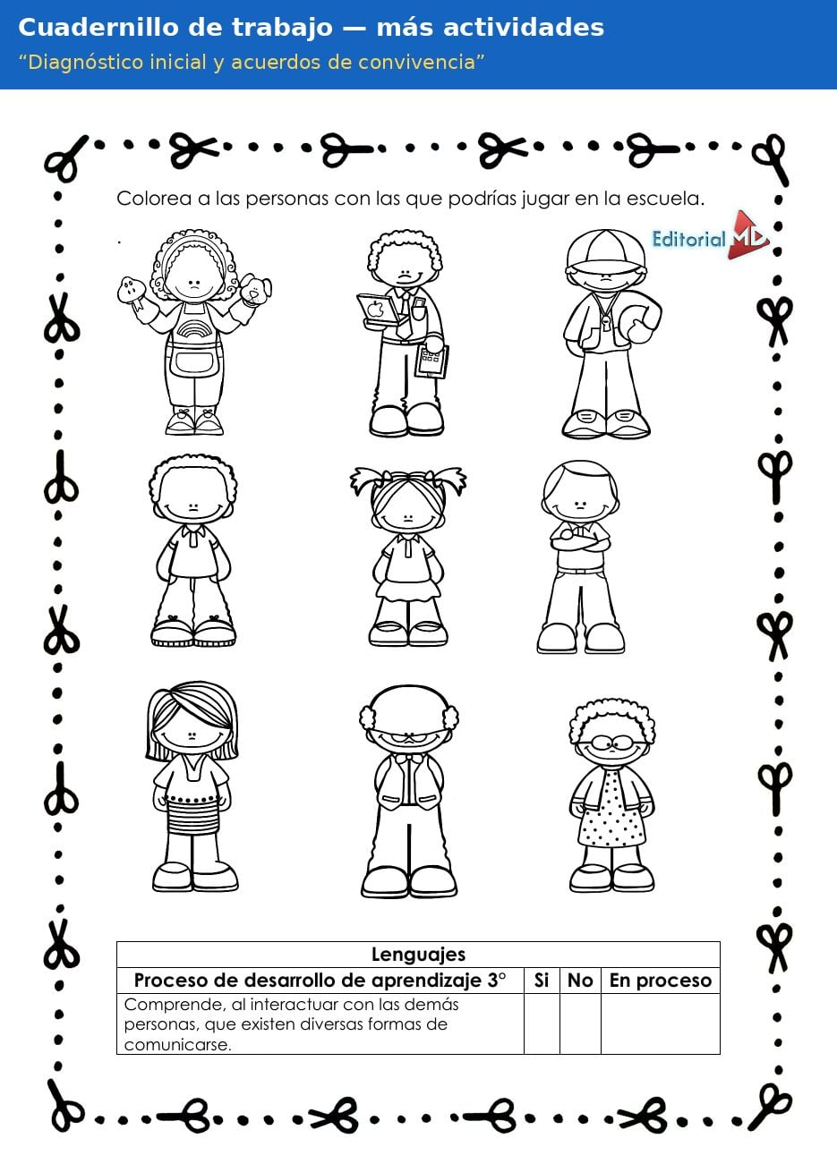 Planeación Diagnóstico Inicial y Acuerdos de Convivencia para Preescolar 5 Actividades del cuadernillo de trabajo Diagnóstico inicial y acuerdos de convivencia para preescolar