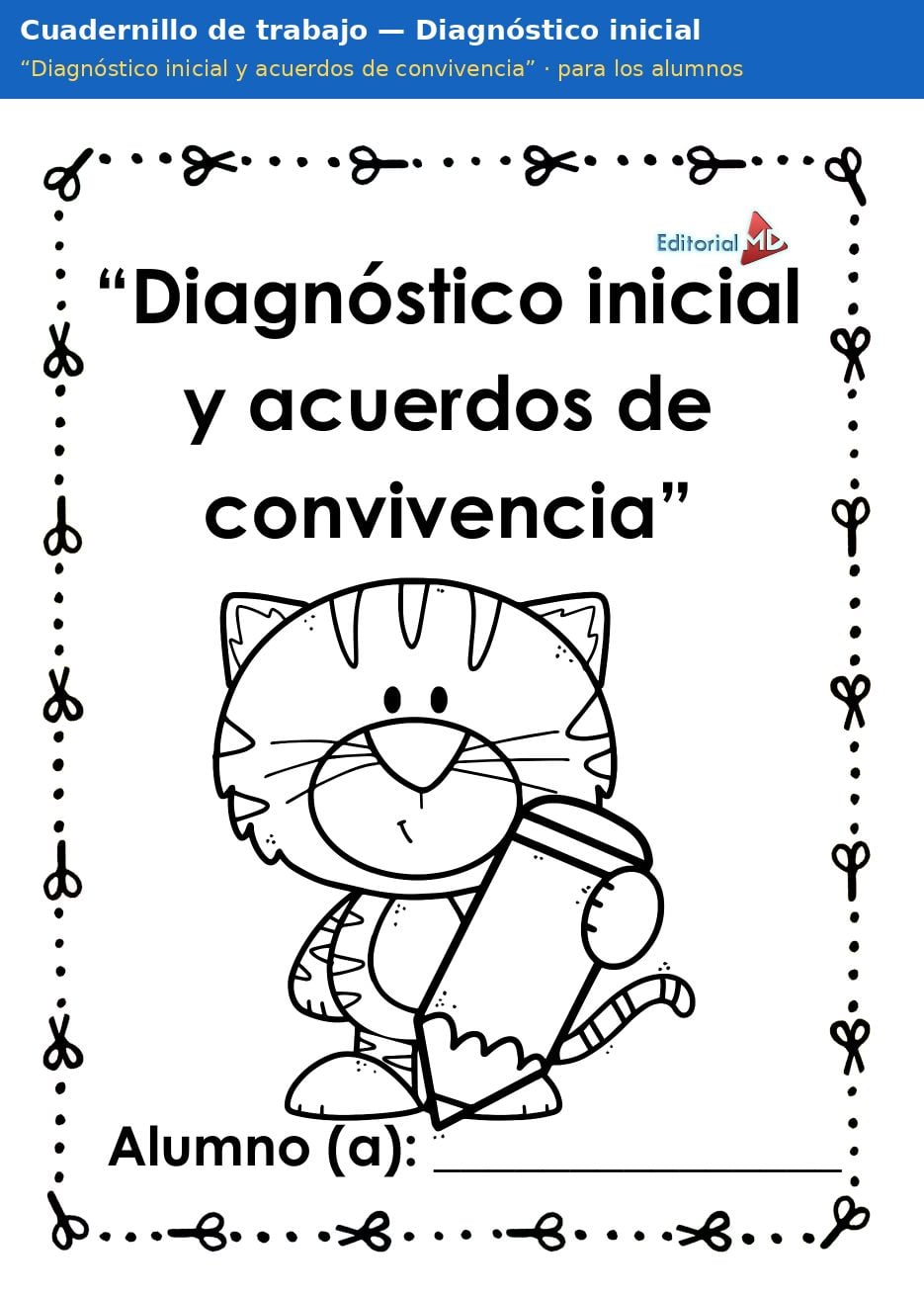 Planeación Diagnóstico Inicial y Acuerdos de Convivencia para Preescolar 3 Portada del cuadernillo de trabajo Diagnóstico inicial y acuerdos de convivencia para preescolar