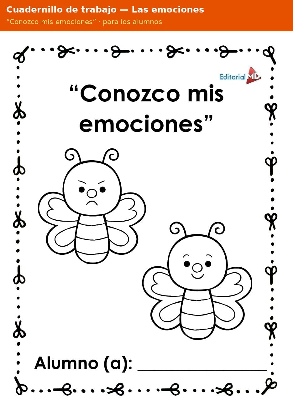 Planeación de las Emociones para Preescolar: Conozco mis Emociones 3 Portada del cuadernillo de trabajo Conozco mis emociones para preescolar