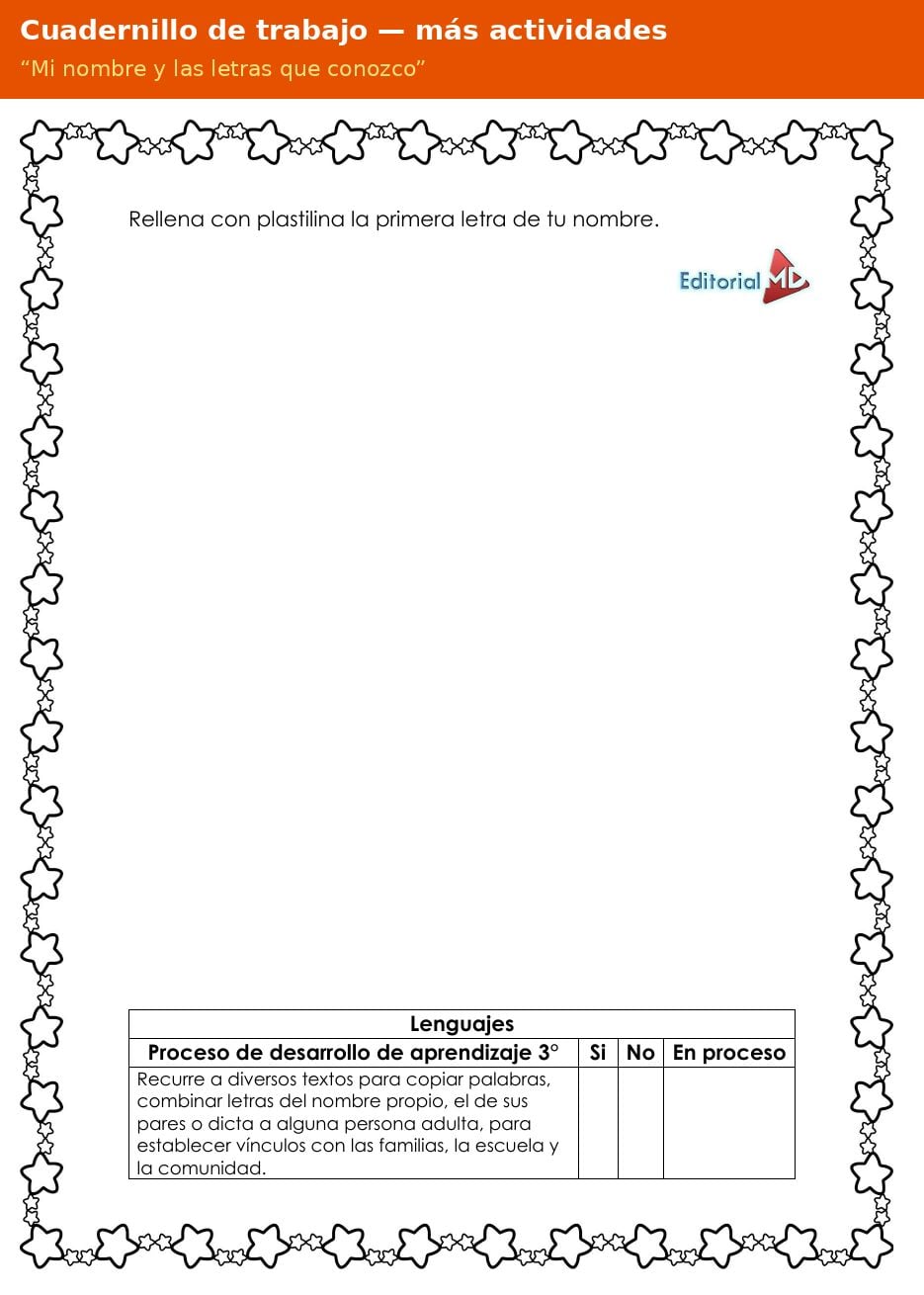 Planeación Mi Nombre Propio y las Letras para Preescolar 5 Actividades del cuadernillo de trabajo Mi nombre y las letras que conozco para preescolar