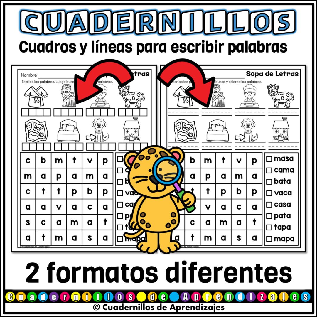 Palabras Bisílabas Sopa de Letras