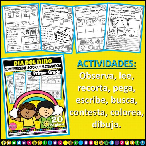 cuadernillos primer grado dia del nino comprension matematicas aprendizajes2 scaled
