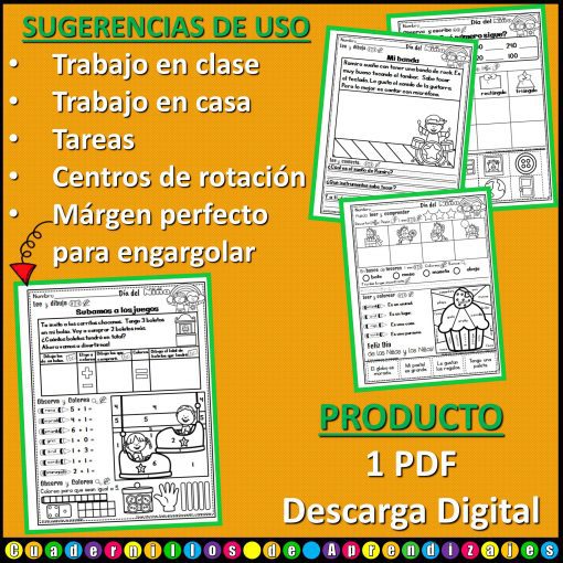 cuadernillos segundo grado dia del nino comprension matematicas aprendizajes4 scaled