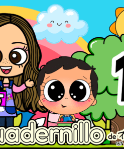 Ilustración de una mujer sonriente y un niño de grandes ojos junto a un árbol marcado con el número "1", con un sol y una nube detrás. Texto: "PREESCOLAR 1 CUADERNILLO DE TRABAJO 2026, 167 páginas". Ideal para actividades preescolares en 2026.