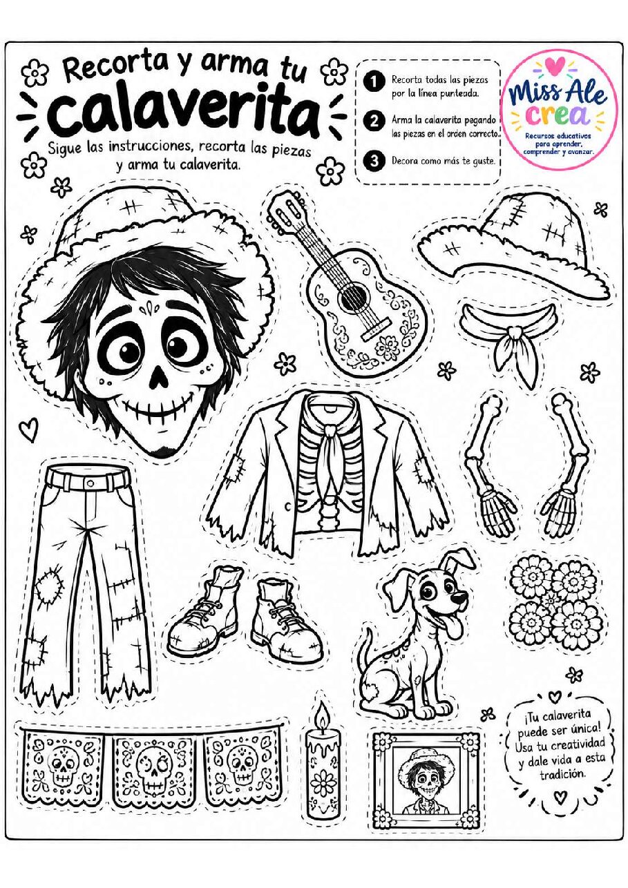 DIA DE MUERTOS RECORTABLE 1 DIA DE MUERTOS RECORTABLE