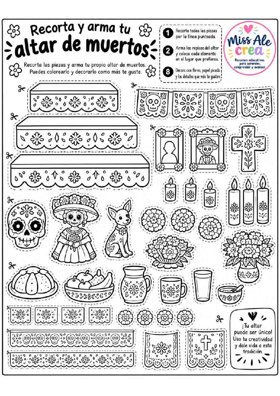 DIA DE MUERTOS RECORTABLE 4 DIA DE MUERTOS RECORTABLE - Imagen 4