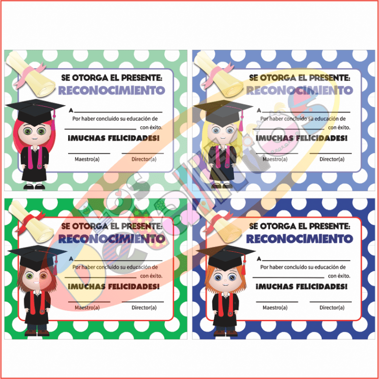 Diplomas Para Niños de Preescolar y Primaria (Para Imprimir)