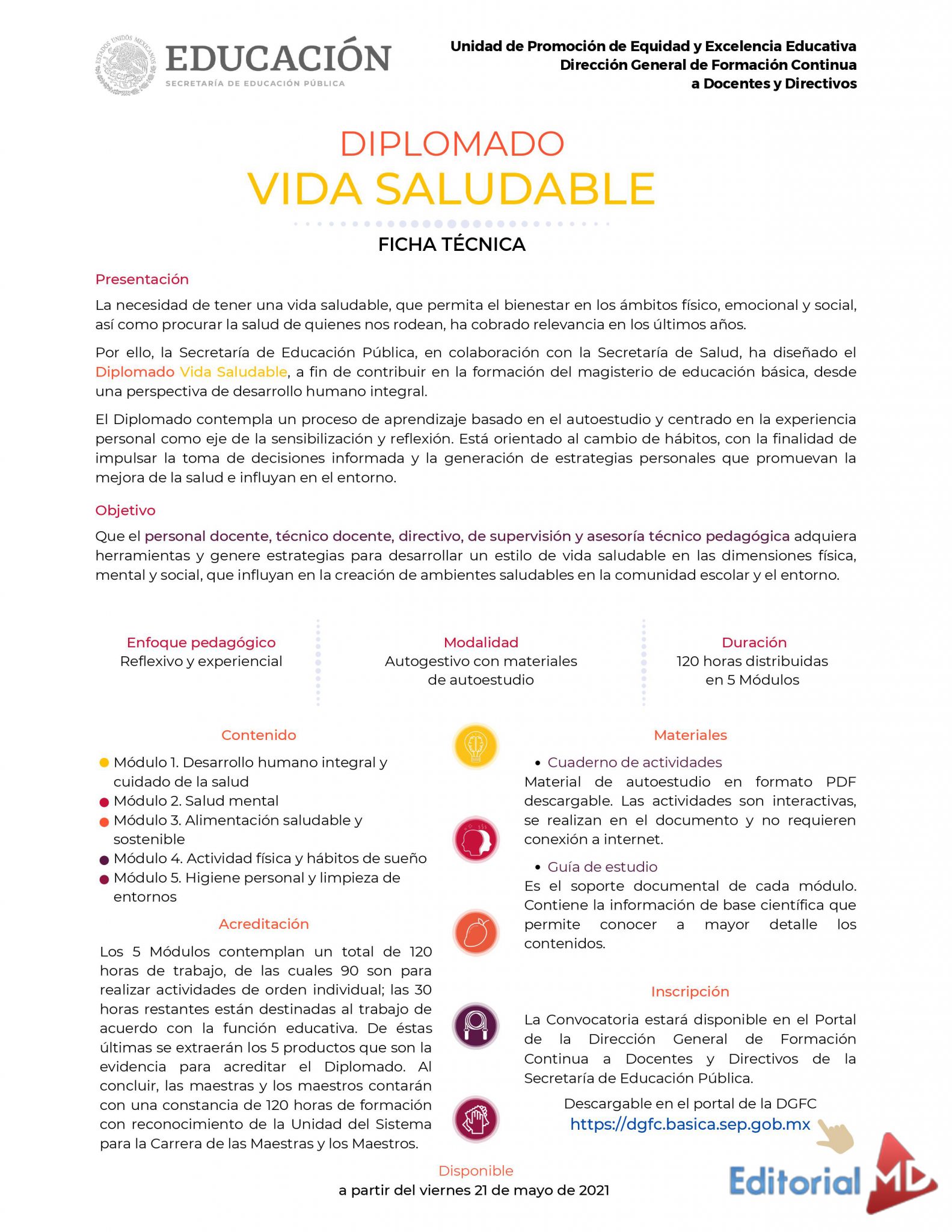 diplomado vida saludable ficha tecnica