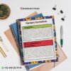 Agenda docente director técnico 2025-2026 emoji 17 Un cuaderno de espiral con la cubierta decorada con emojis de colores descansa sobre un escritorio con bolígrafos, clips y una planta. La página del cuaderno muestra texto en español en