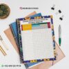Agenda docente director técnico 2025-2026 emoji 16 Una colorida hoja de cuaderno de notas titulada