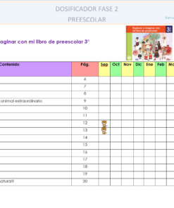 Planeación Anual de Preescolar 2026-2027 NEM (Los Tres Grados) 16 dosificacion libro explorar e imaginar con mi libro de preescolar