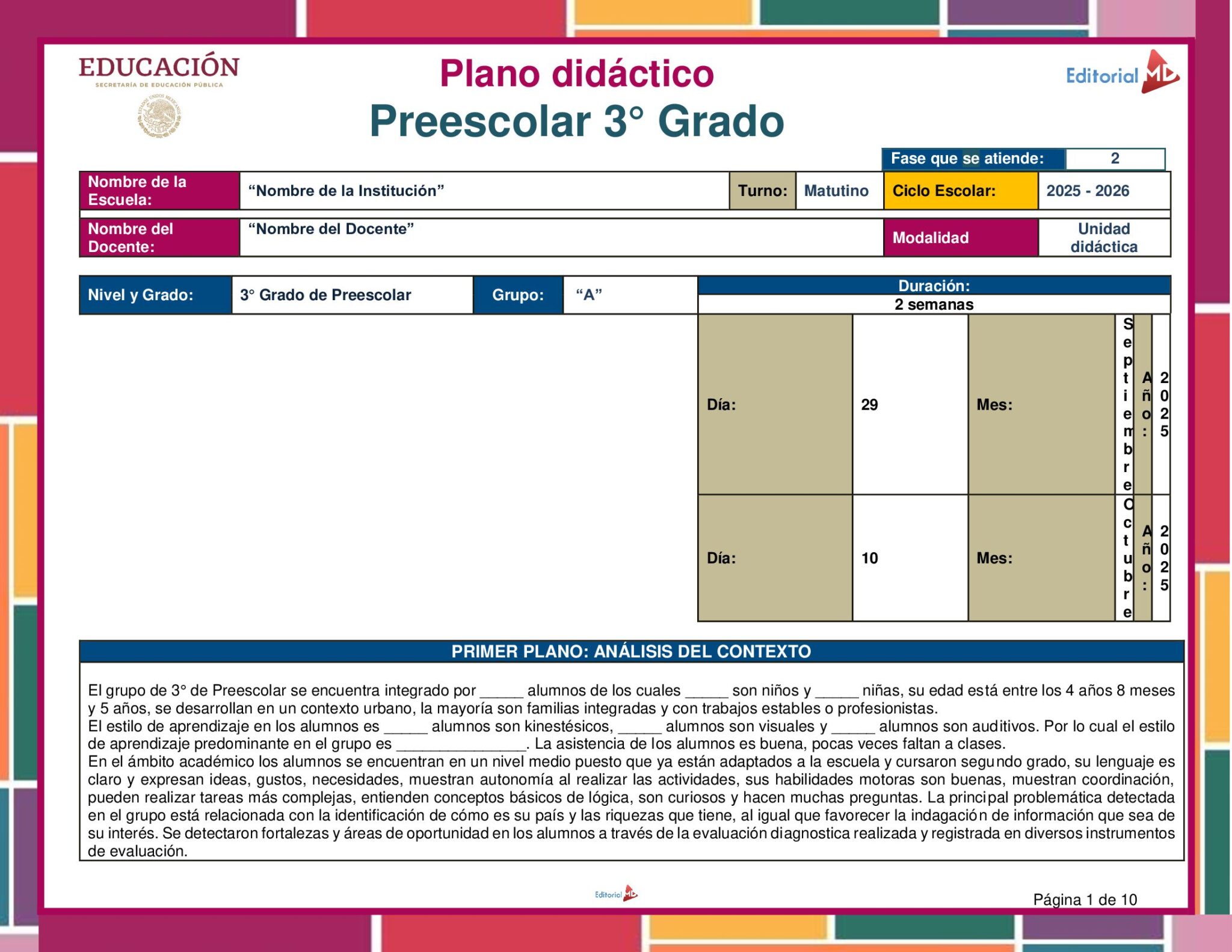 Planeación el Valor de su Labor para Preescolar 2 Planeación el Valor de su Labor para Preescolar - Image 2