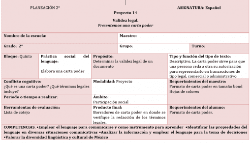 planeacion anual español