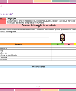 Planeación Anual de Preescolar 2026-2027 NEM (Los Tres Grados) 14 ejemplo lista de cotejo - planeacion anual de preescolar