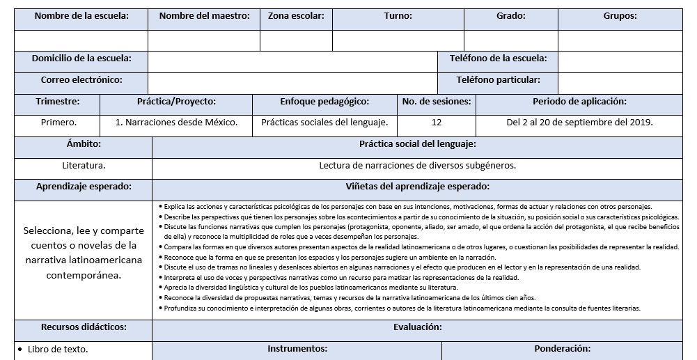 ejemplo planeacion español 2