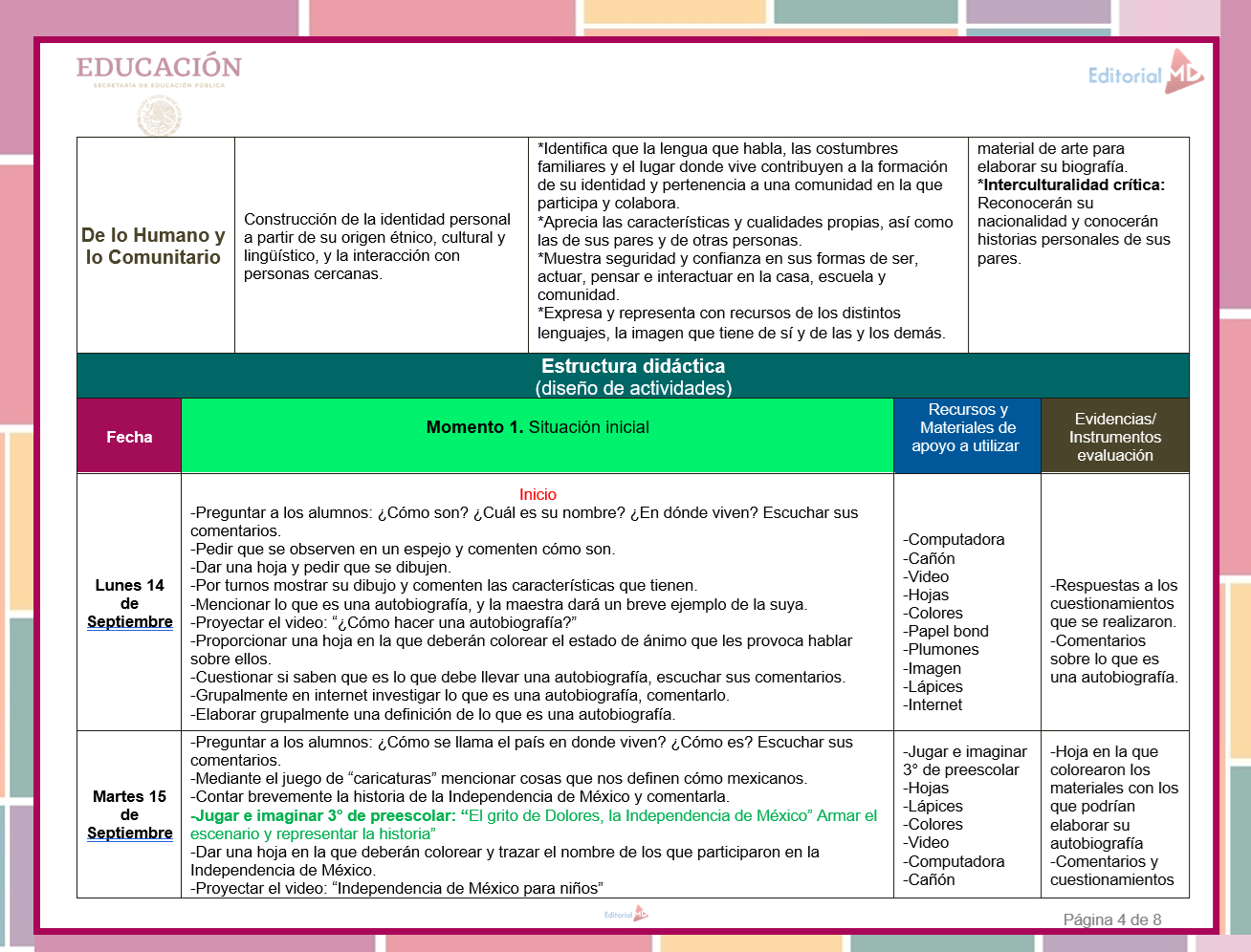 Planeación Anual de Preescolar 2026-2027 NEM (Los Tres Grados) 3 ejemplo planeacion preescolar 2