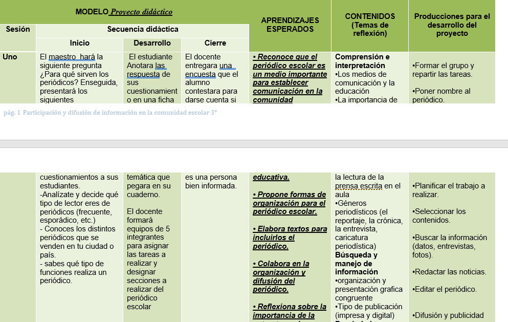 ejemplo planeaciones español tercer grado