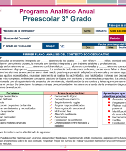Programa Analítico de Preescolar 2026-2027 | NEM 6 ejemplo programa analitico preescolar 1