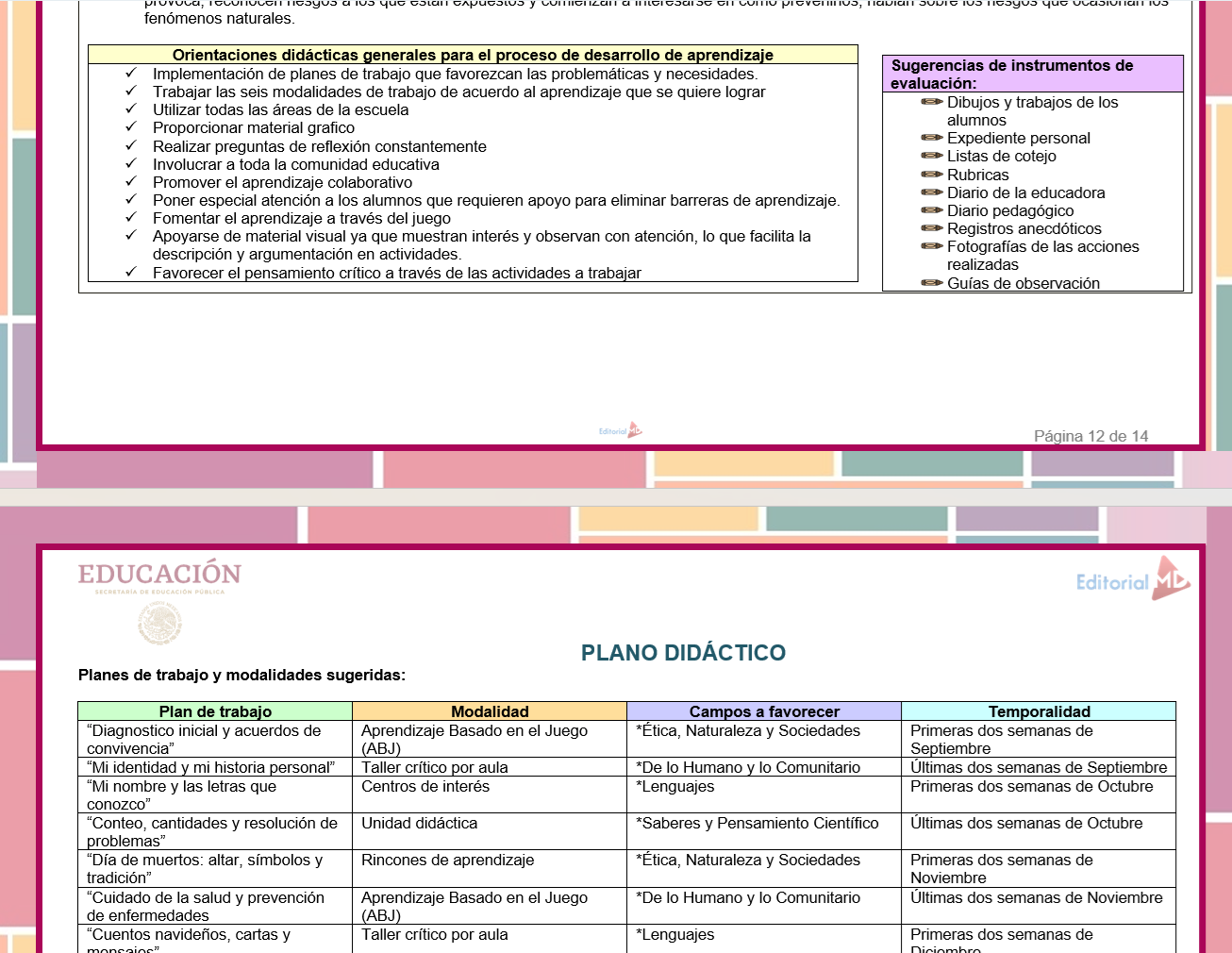 Programa Analítico de Preescolar 2026-2027 | NEM 4 ejemplo programa analitico preescolar 3